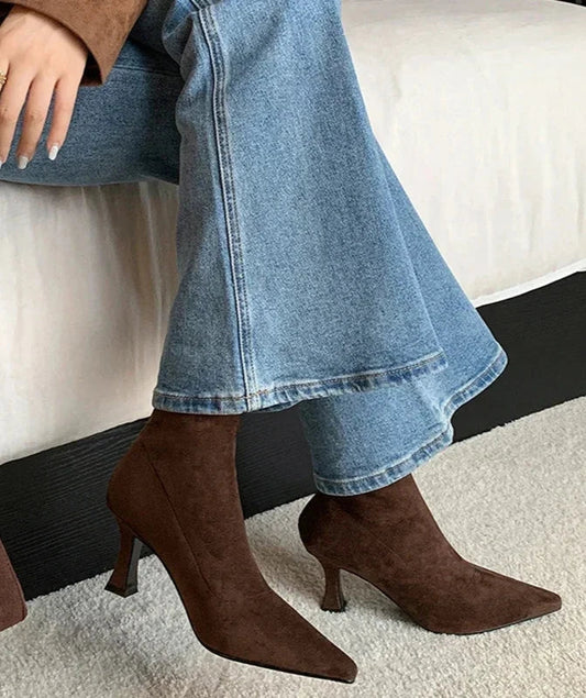 Women's Pointed Toe Ankle Boots Stiletto Heel - Fashinoza