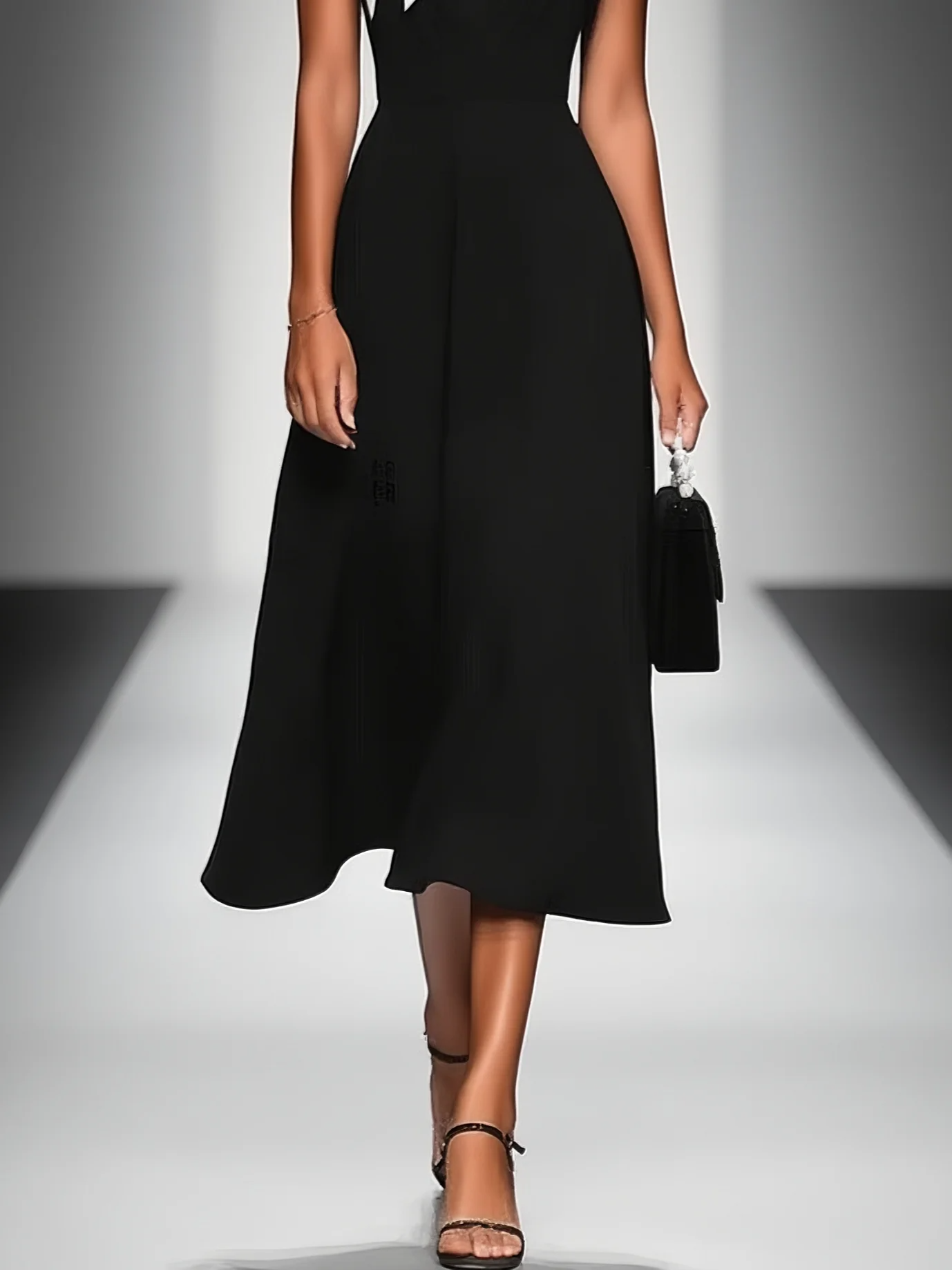 Mirelliane | Elegant Contrast Women’s Midi Dress