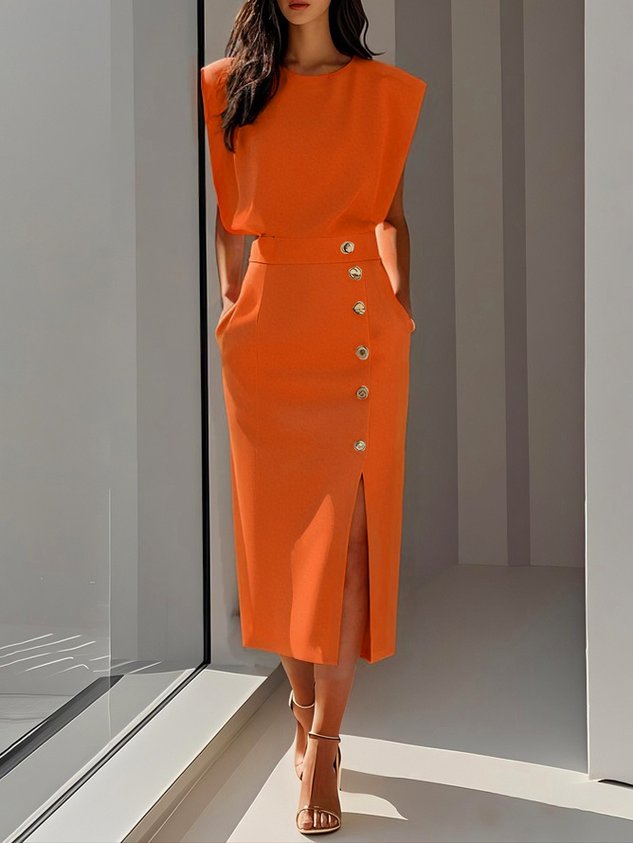 Women's Structured Midi Dress