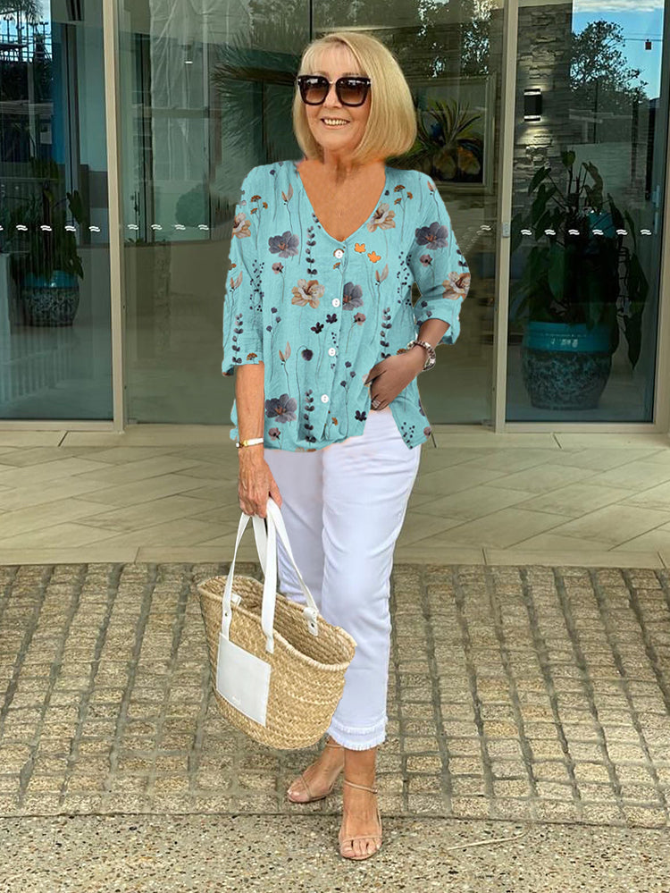Women's Printed Blouse - Fashinoza