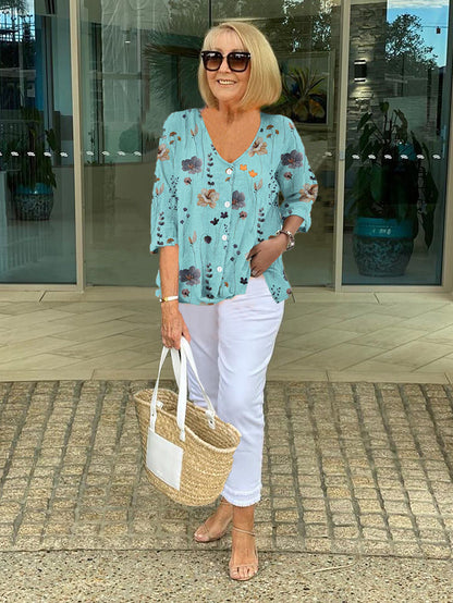 Women's Printed Blouse - Fashinoza
