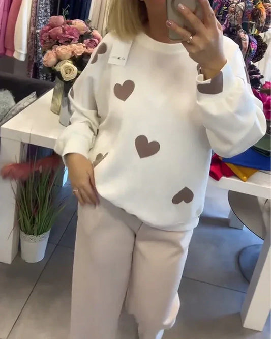 Women's Heart Sweater - Fashinoza