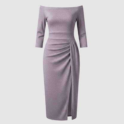 Image of Charity | Women's Off-the-Shoulder Midi Dress