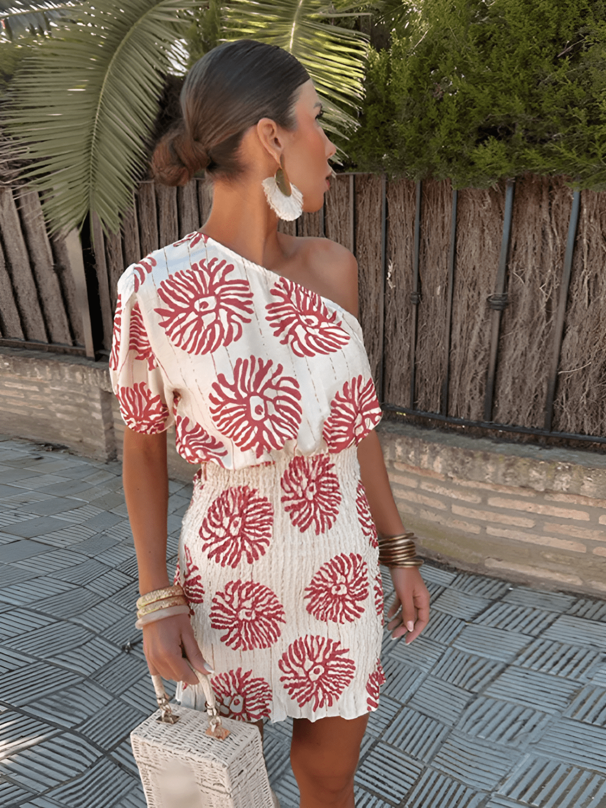 Women's Summer Mini Dress Bold Print - 
Fashinoza