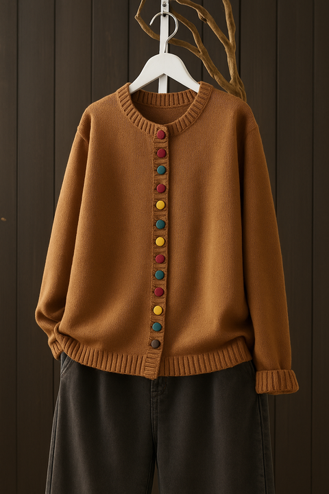 Women's Cardigan Multi-Color Buttons