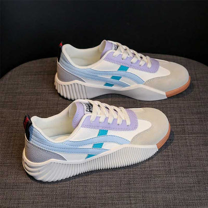 Pastel Accent Lace-Up Sneakers