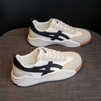 Pastel Accent Lace-Up Sneakers