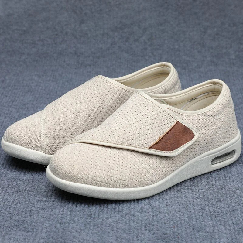 Women's Adjustable Orthopedic Walking Shoes Breathable Canvas Lightweight Slip-On
