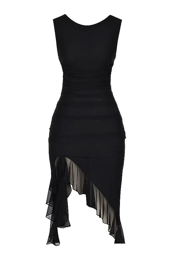 Women's Ruffle Midi Dress Elegant