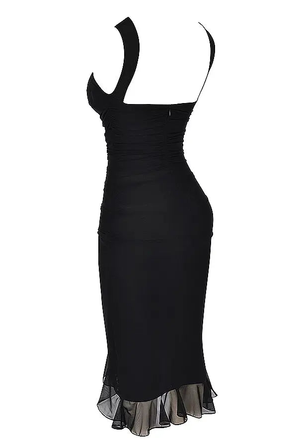 Women's Ruffle Midi Dress Elegant