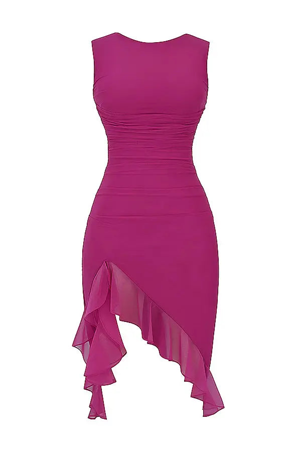 Women's Ruffle Midi Dress Elegant