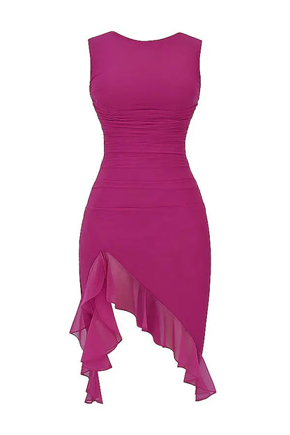 Women's Ruffle Midi Dress Elegant