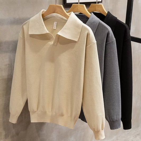 Men's Collared Pullover Sweater - Fashinoza
