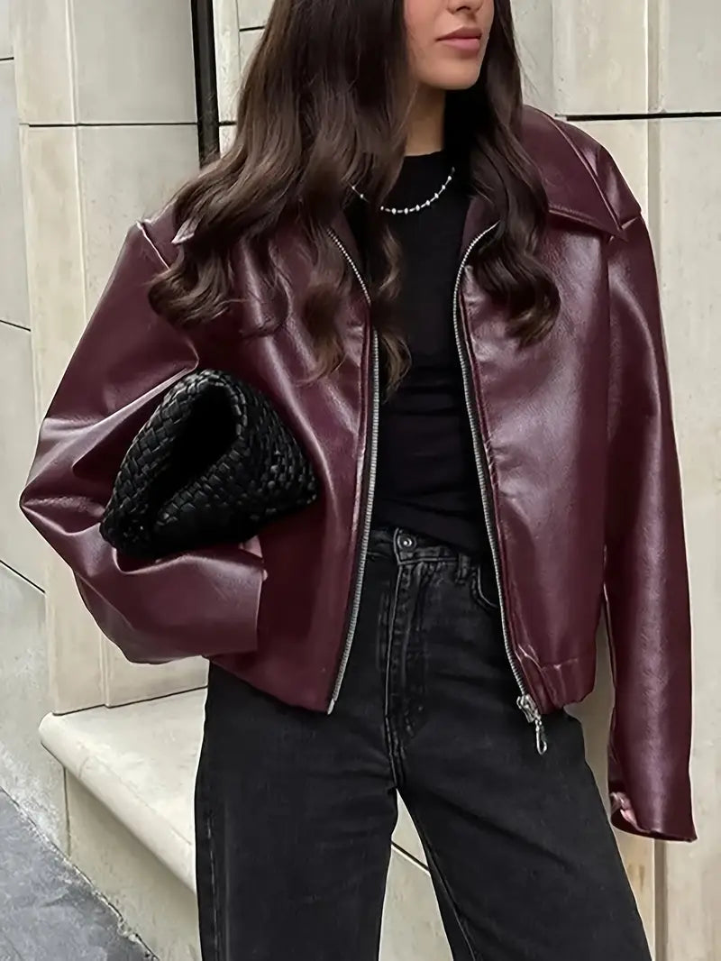 Women's Relaxed Fit Bomber Jacket - Fashinoza