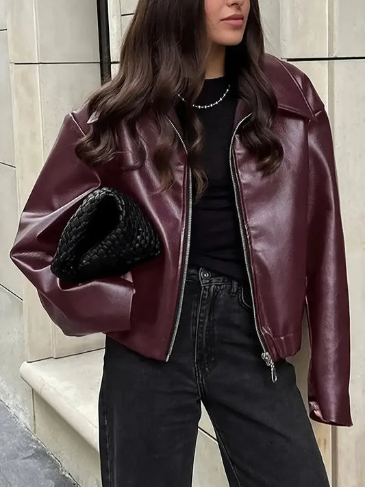 Women's Relaxed Fit Bomber Jacket - Fashinoza