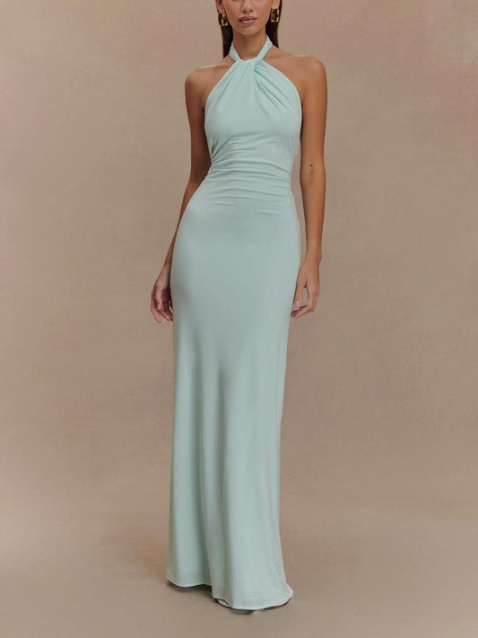 Women's Halter Bodycon Maxi Dress - Fashinoza