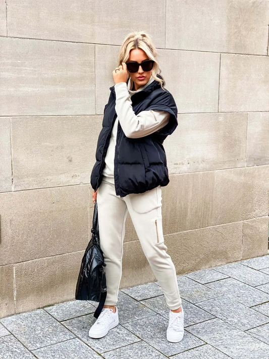 Women's Sleeveless Puffer Vest - Fashinoza