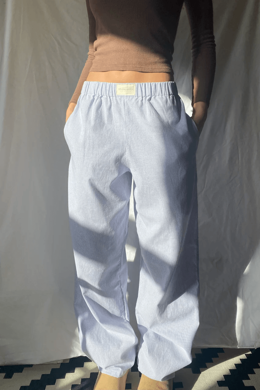Women's Striped Sweatpants Elastic Waist - Fashinoza