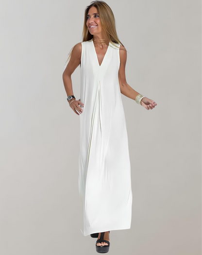 Image of Clara | Women's Sleeveless V-Neck Maxi Dress