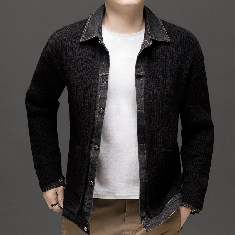 Men's Ribbed Knit Cardigan Button Down