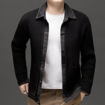 Men's Ribbed Knit Cardigan Button Down
