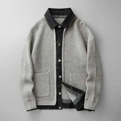 Men's Ribbed Knit Cardigan Button Down