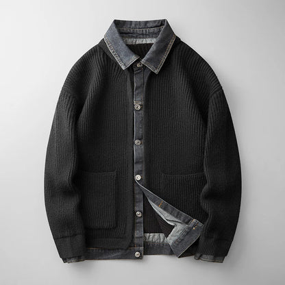 Men's Ribbed Knit Cardigan Button Down