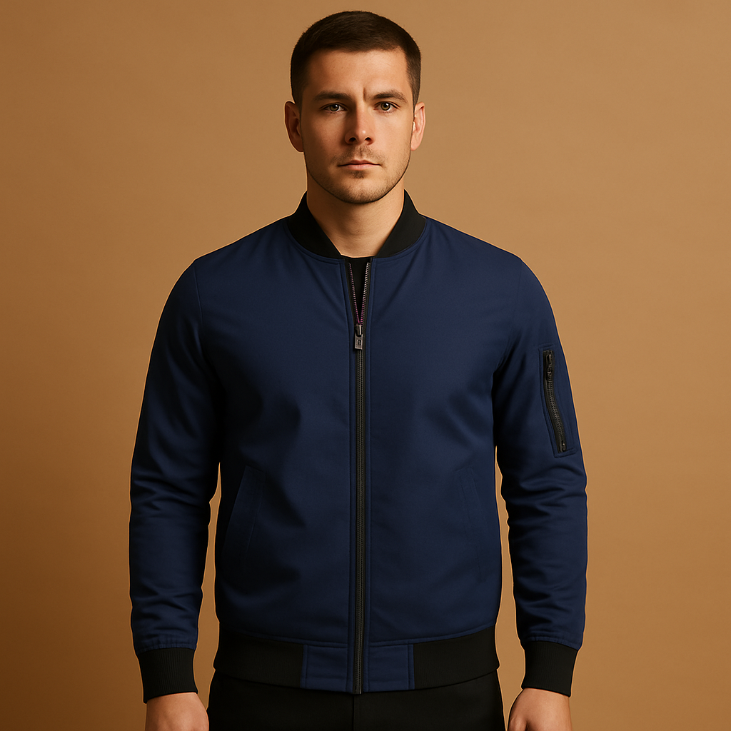 Men's Zip Bomber Jacket - 
Fashinoza