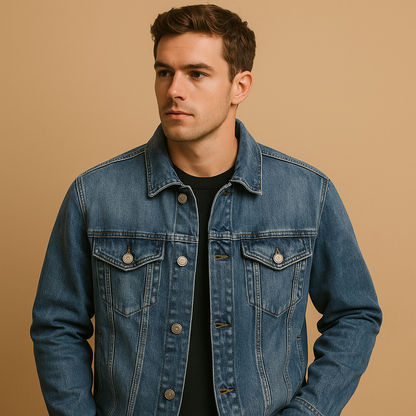 Men's Classic Denim Jacket - 
Fashinoza