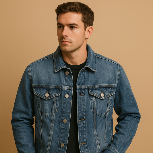 Men's Classic Denim Jacket - 
Fashinoza