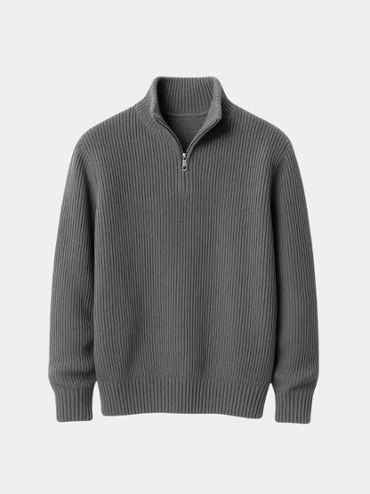 Ribbed Half-Zip Sweater