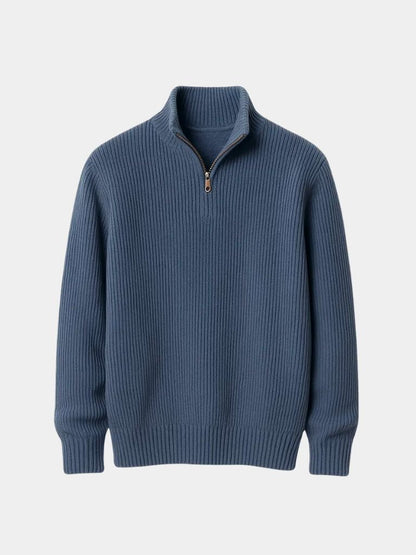 Ribbed Half-Zip Sweater
