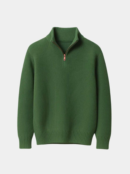 Ribbed Half-Zip Sweater