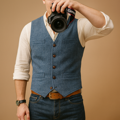 Mens Classic Vest By Leonard - 
Fashinoza