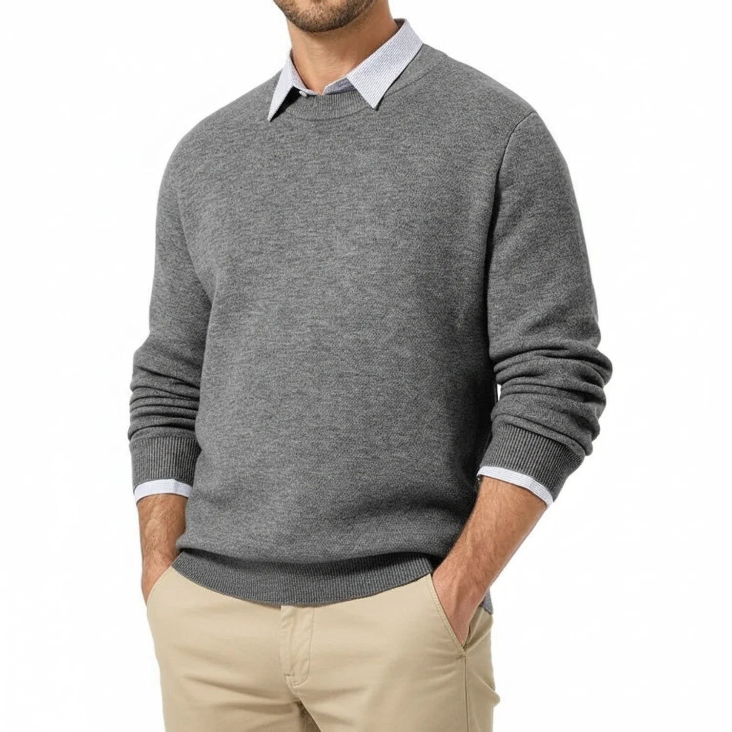 Men's Classic Crew Neck Sweater - Fashinoza