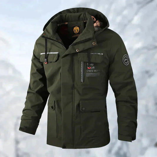 Men's Waterproof Hooded Windbreaker Jacket - Fashinoza