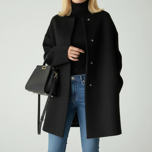 Women's A-Line Collarless Jacket - Fashinoza