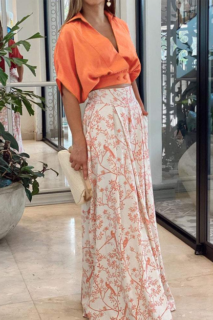 Image of Colleen | Women's Cropped Wrap Top Two-Piece Set