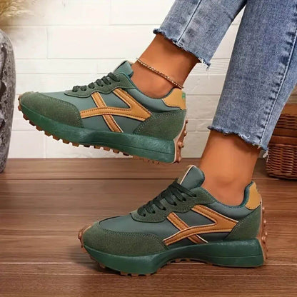Women's Retro Lace-Up Sneakers Casual Athletic Shoes