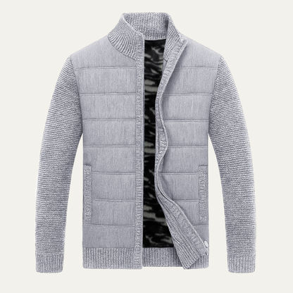 Men's Padded Zip Up Sweater Jacket - Fashinoza