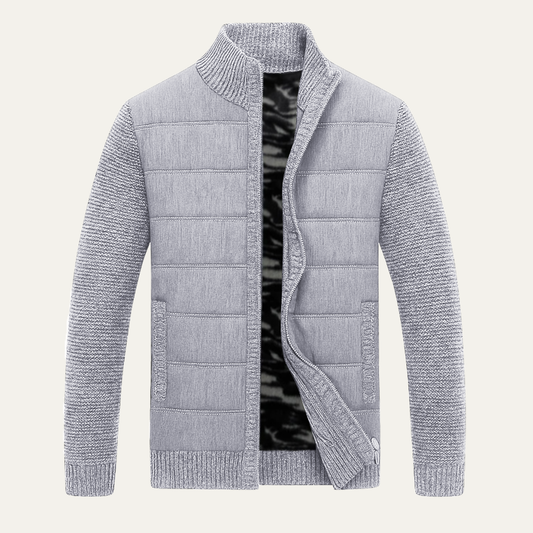 Men's Padded Zip Up Sweater Jacket - Fashinoza