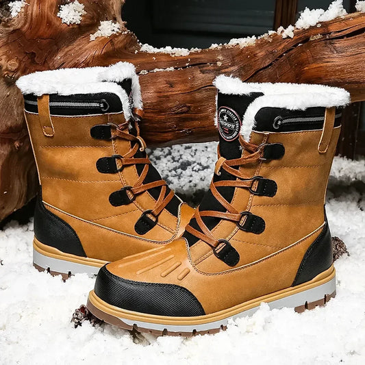 Men's Insulated Boots Waterproof Rugged Outdoor - Fashinoza
