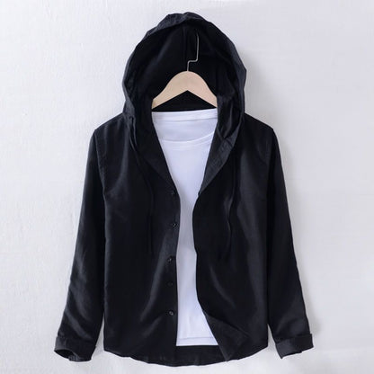 Image of Conrad | Men's Hooded Long Sleeve Button-Down Shirt