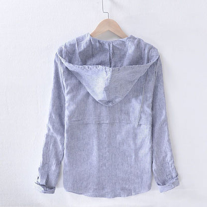 Image of Conrad | Men's Hooded Long Sleeve Button-Down Shirt