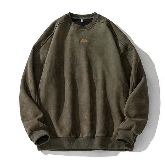 Men's Suede Oversized Pullover - Fashinoza