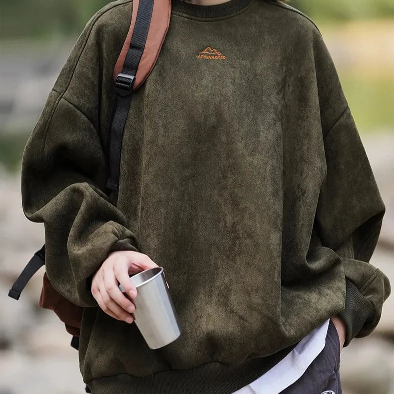 Image of Conrad | Unisex Oversized Suede Pullover