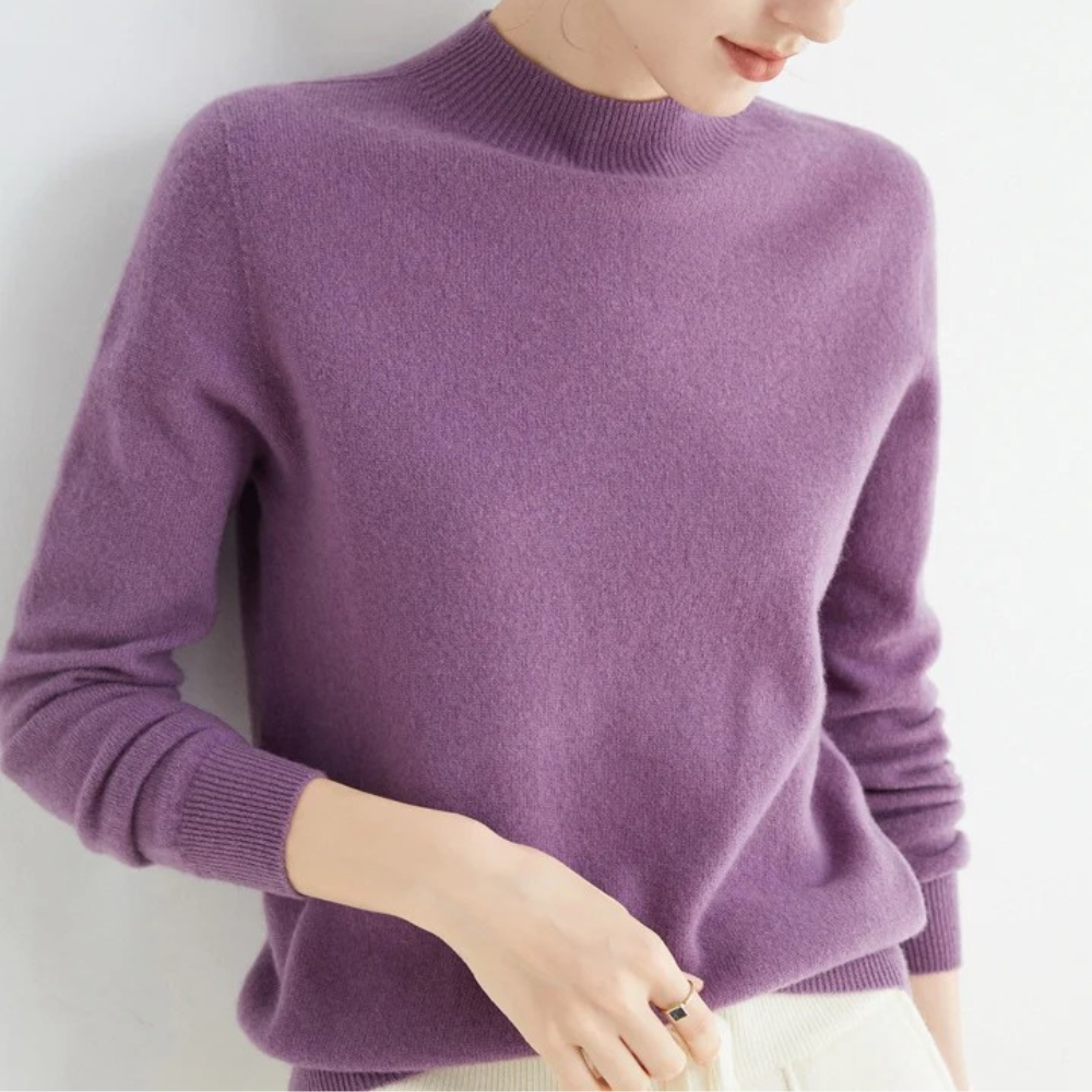 Women's Cashmere Knitted Sweater Soft Winter Beige - 
Fashinoza