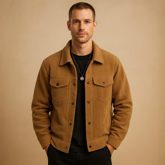 Men's Corduroy Jacket Everyday Wear - 
Fashinoza