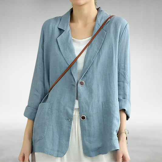 Women's Button Down Blazer White - Fashinoza