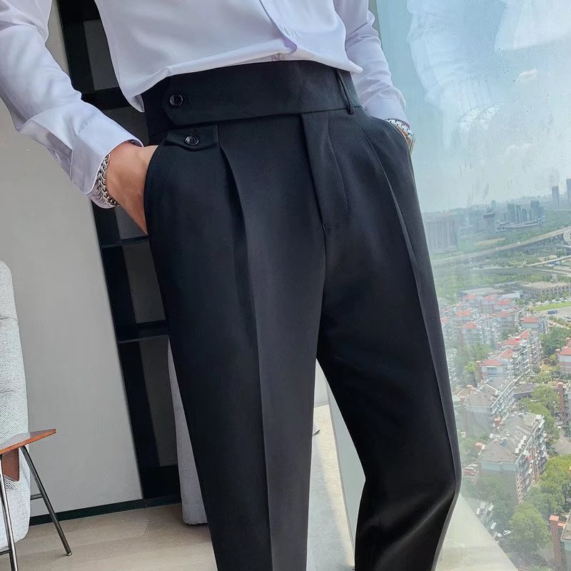 Image of Craig | Men's High-Waisted Pleated Cuffed Pants
